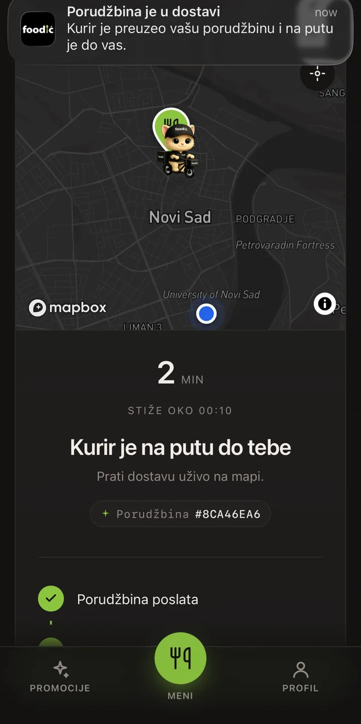 Praćenje kurira uživo na mapi