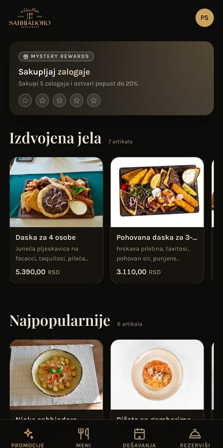 Sabbiadoro mobilna aplikacija
