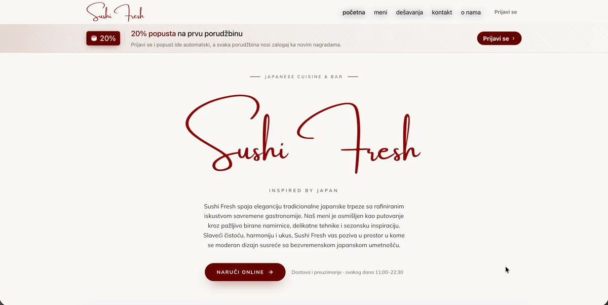 Sushi Fresh veb sajt