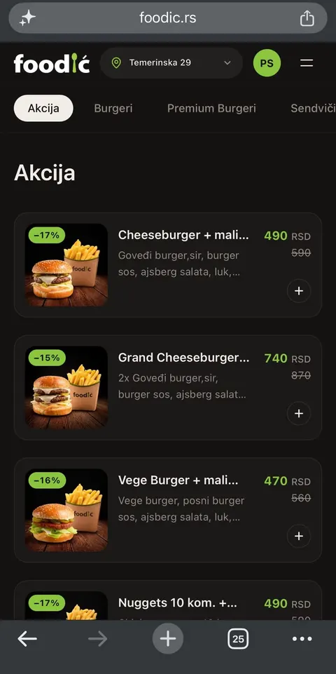 Foodić meni sa akcijama