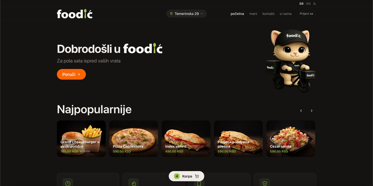 foodić storefront, naručivanje na foodic.rs